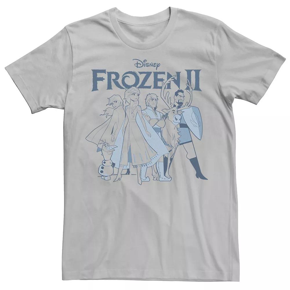 Disney's Frozen Men's 2 Group Shot Outline Logo Graphic Tee,  Product Image