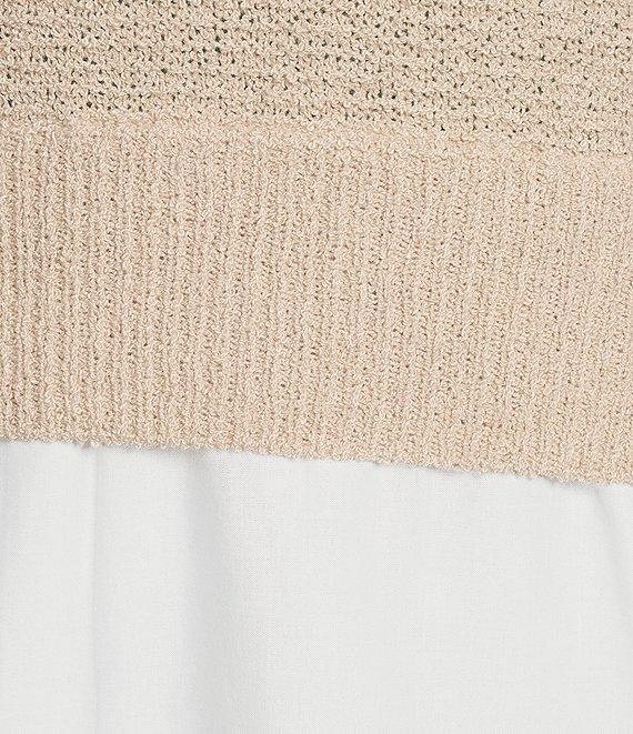 Current Air Cotton Eyelet Scalloped V-Neck Short Sleeve Tiered Fit & Flare Midi Dress Product Image
