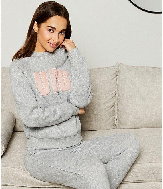 UGG® Madeline Fuzzy Logo Long Sleeve Coordinating Lounge Sweatshirt Product Image