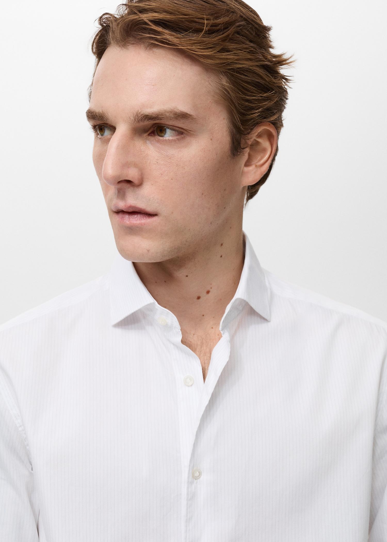 100% cotton striped shirt - Men | MANGO USA Product Image