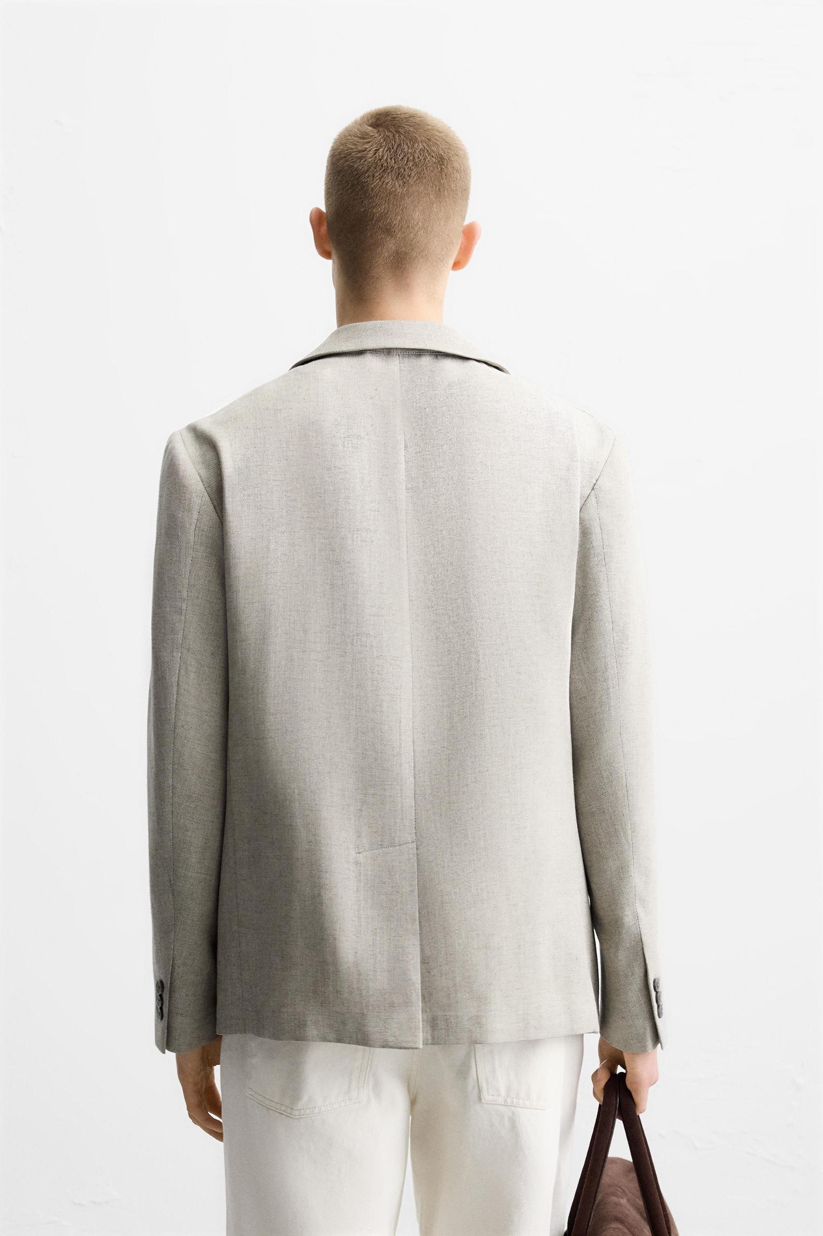 LINEN TEXTURED WEAVE SUIT JACKET Product Image
