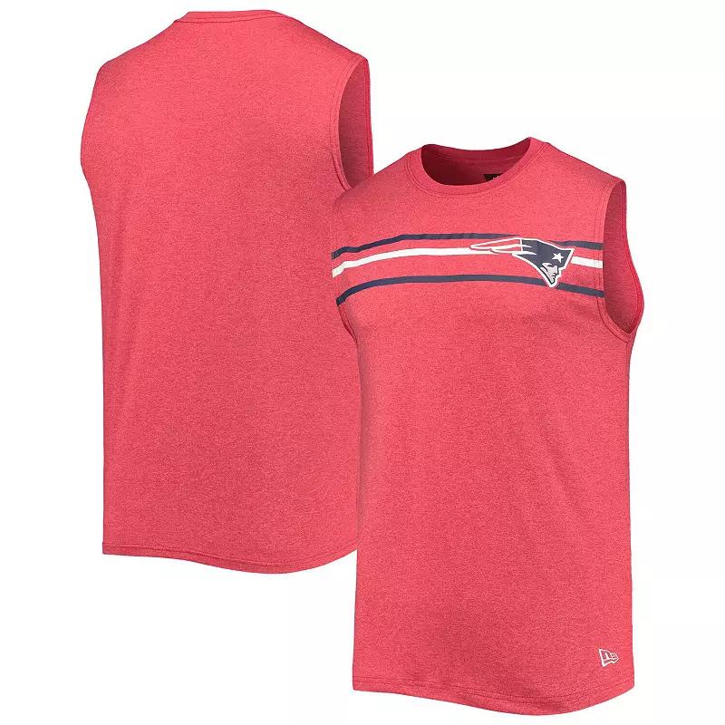 Men's New Era Red New England Patriots Brushed Sleeveless Tank Top, Size: Small Product Image