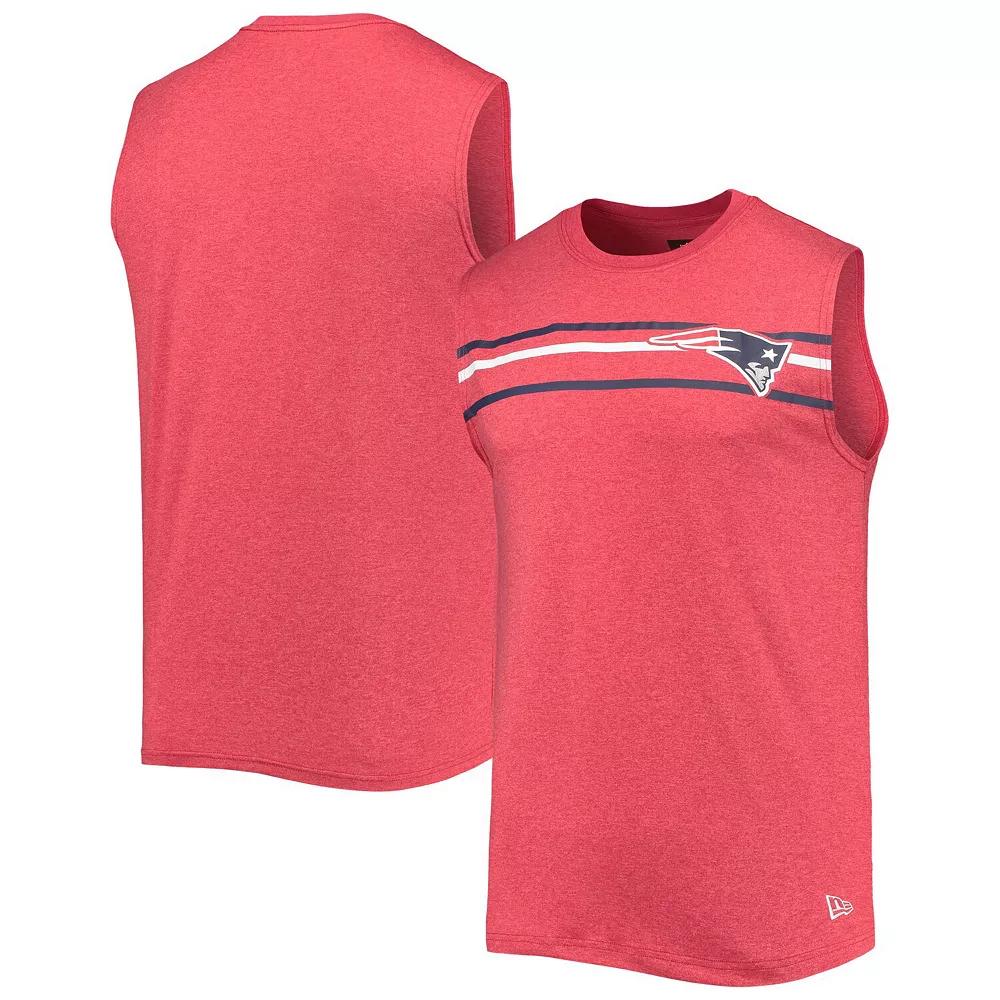 Men's New Era Red New England Patriots Brushed Sleeveless Tank Top, Size: Small Product Image