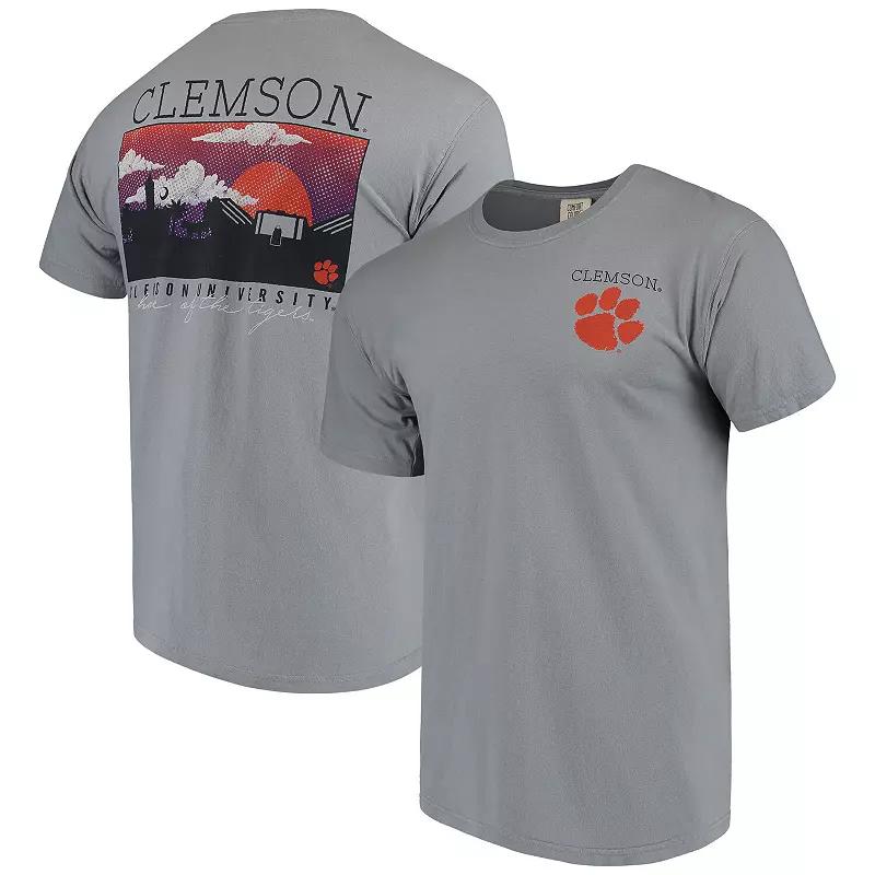 Mens Gray Clemson Tigers Comfort Colors Campus Scenery T-Shirt Product Image