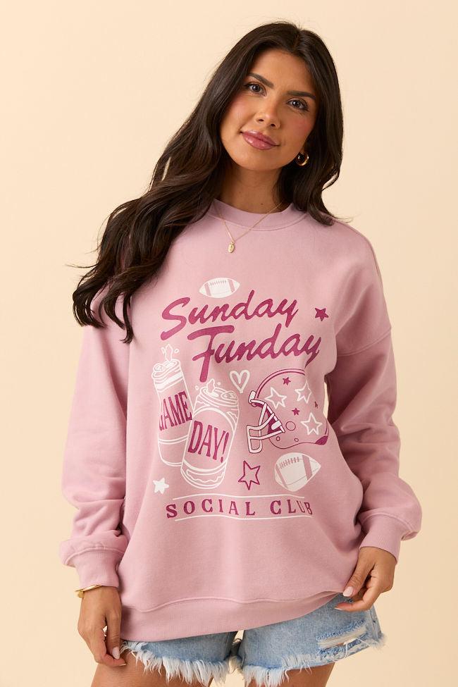 Sunday Funday Mauve Graphic Sweatshirt DOORBUSTER Product Image