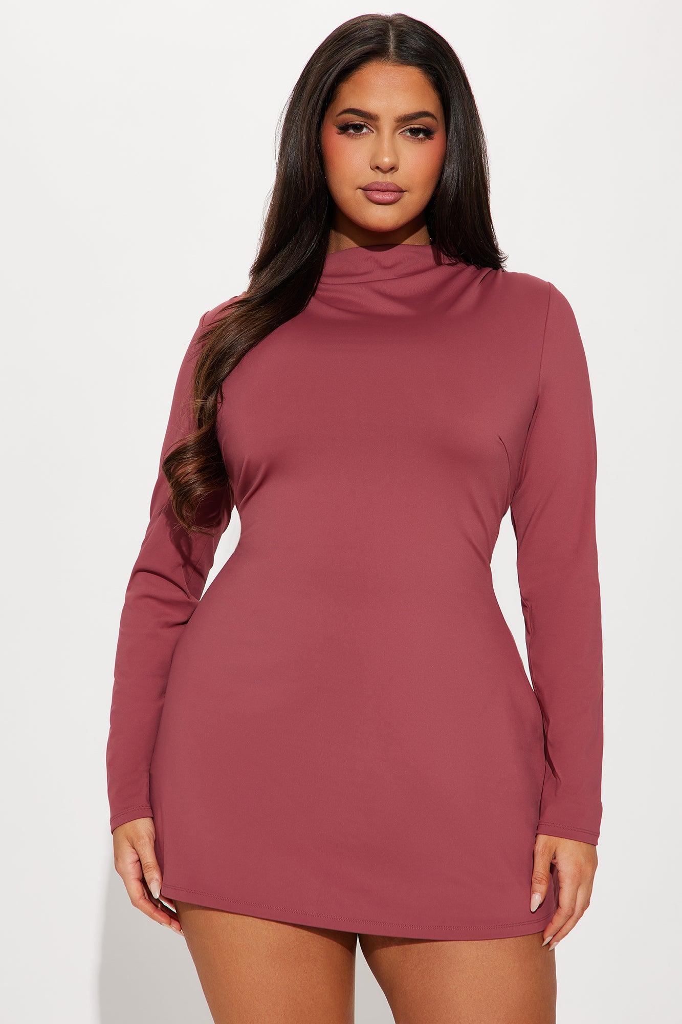 Sculpt Double Lined Aline Mini Dress - Marsala Product Image