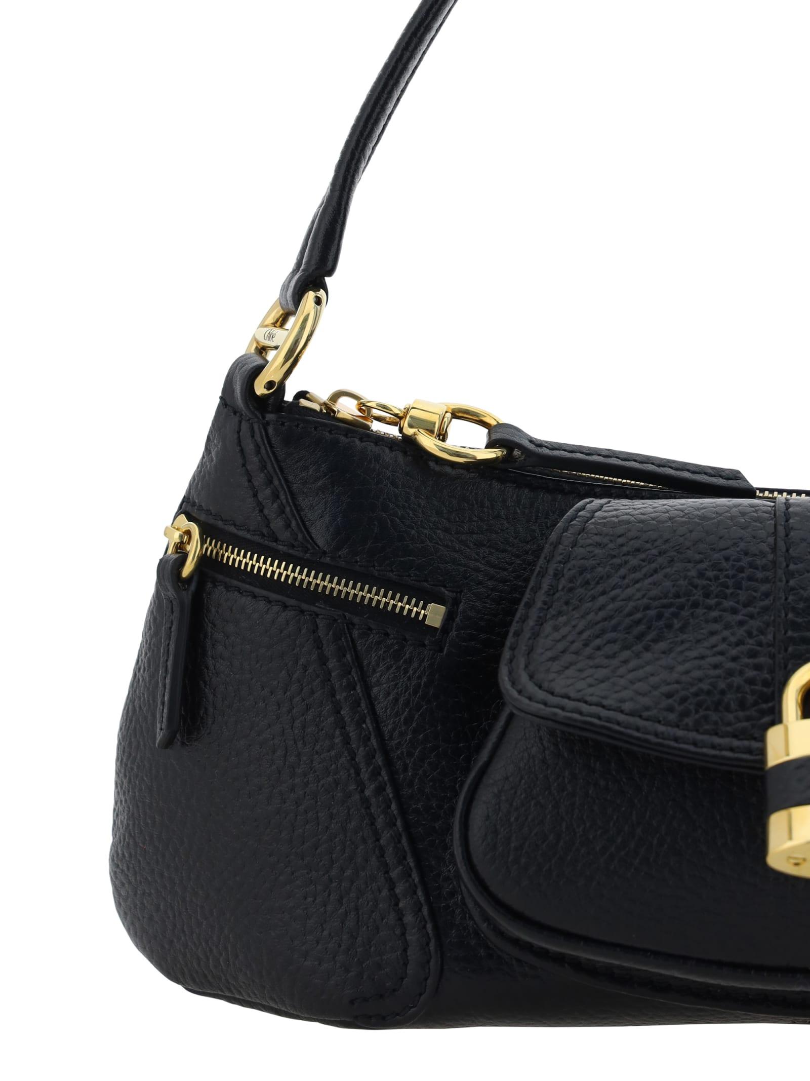 CHLOÉ The 99 Embellished Textured-leather Shoulder Bag In Black Product Image