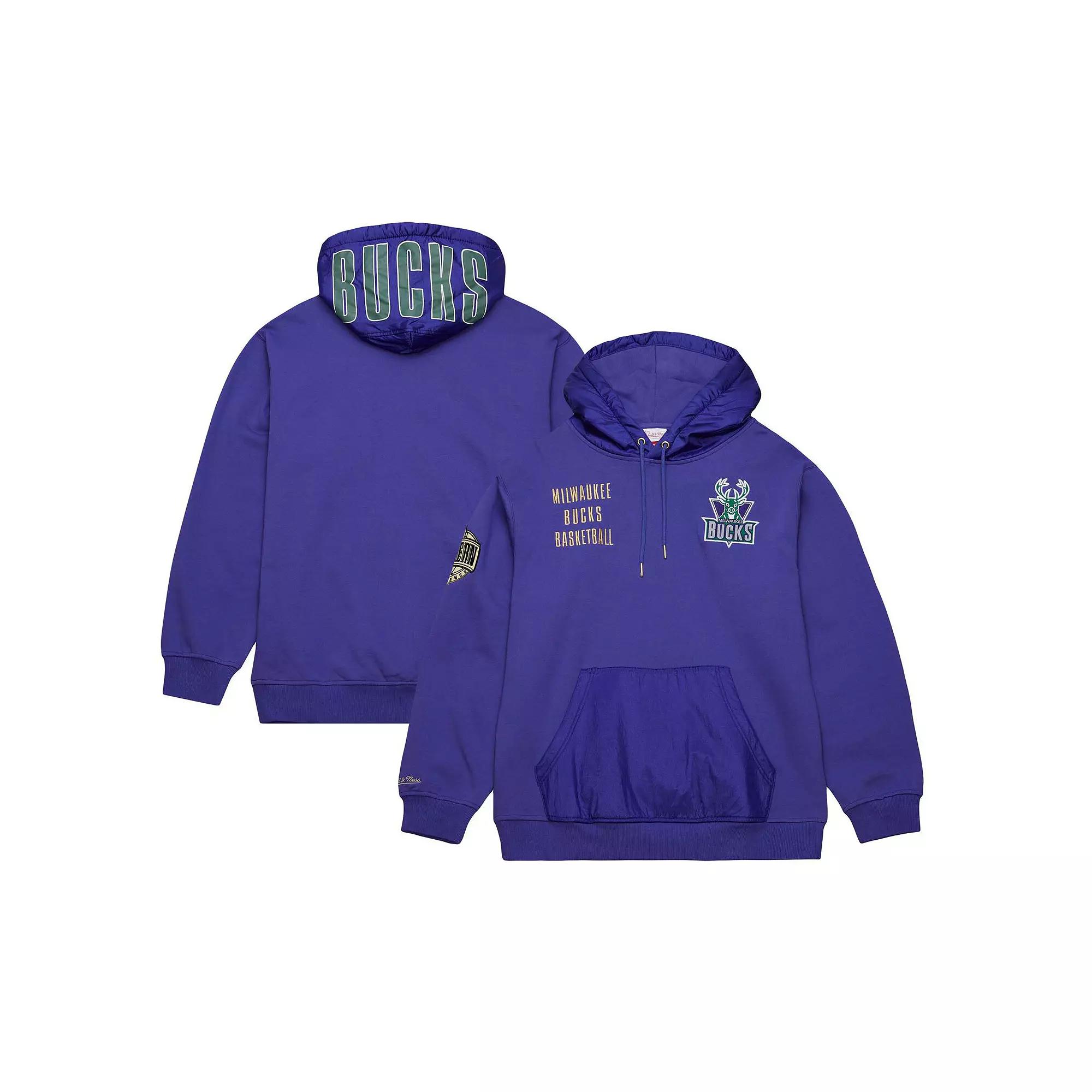 Mens Mitchell & Ness Milwaukee Bucks Team OG 2.0 Vintage Logo Fleece Pullover Hoodie Product Image