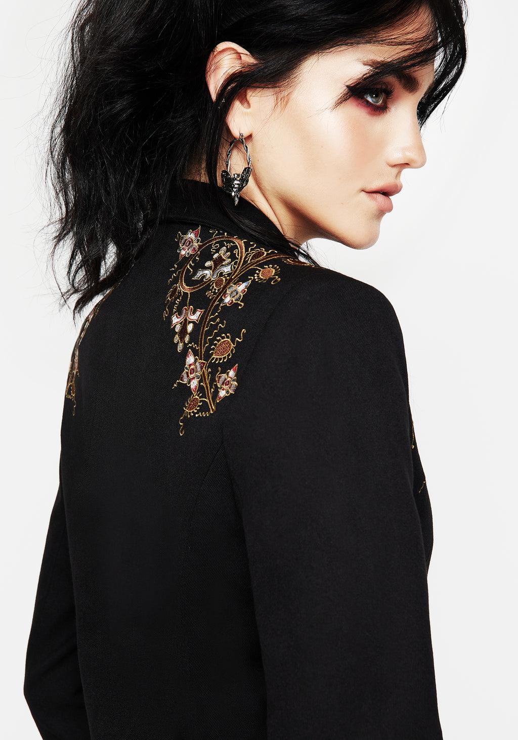 Nasturtium Floral Embroidered Relaxed Blazer Product Image