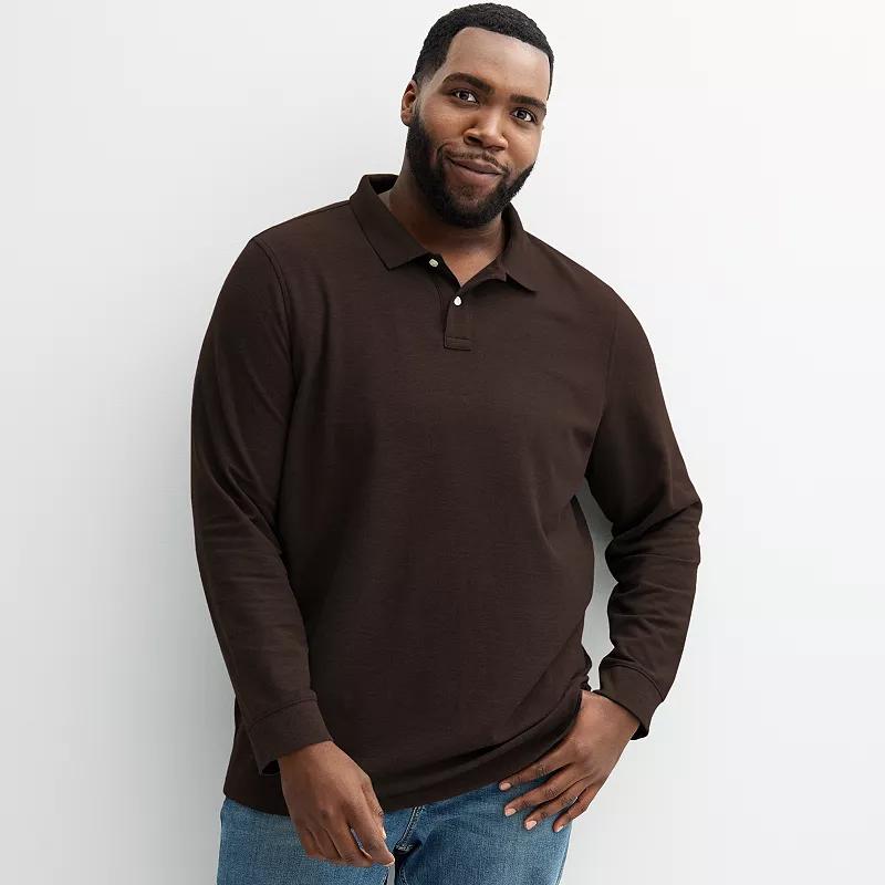 Big & Tall Sonoma Goods For Life® Long Sleeve Pique Polo, Men's,  Product Image
