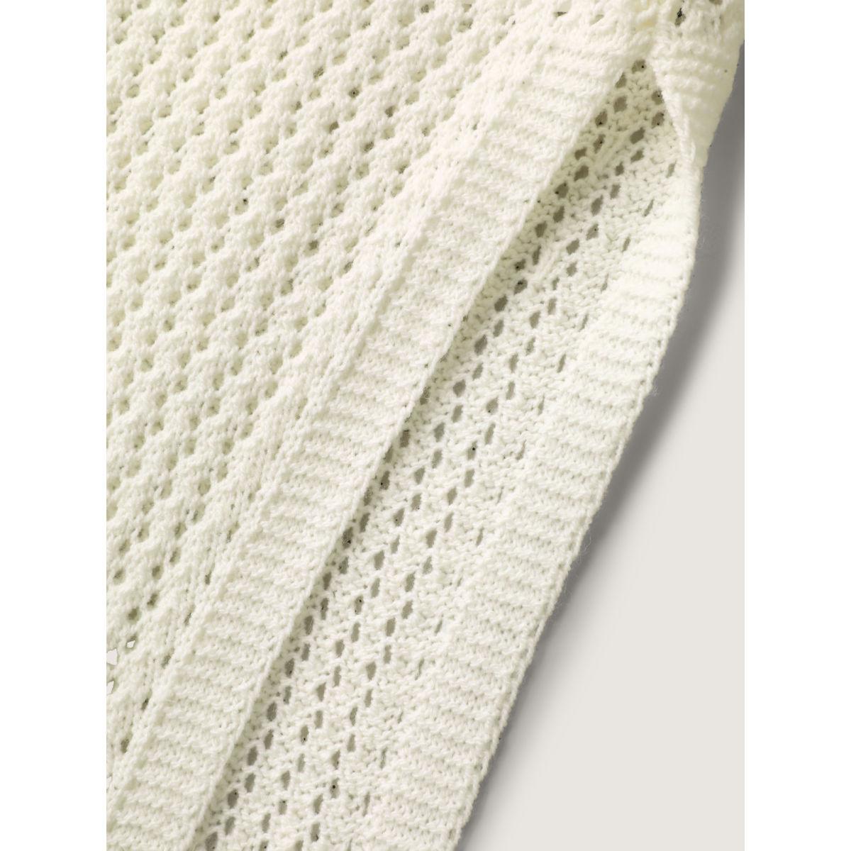 Plus Size Slit Cut-Out Metal Ring Swim Cover-Up Women's Swimwear Ivory Resort Loose Cut-Out Curve Swim Cover Ups BloomChic 30/6X Product Image