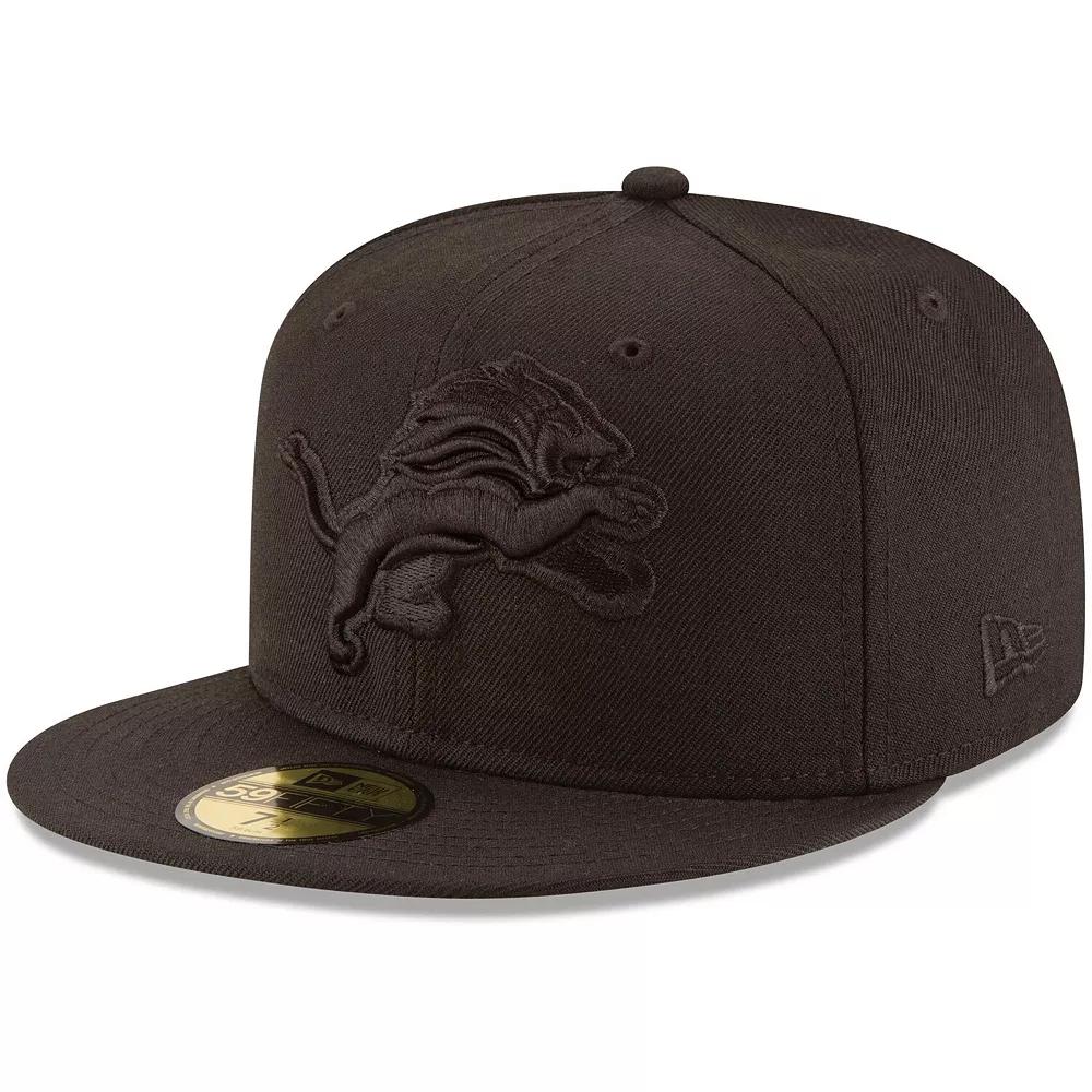 Men's New Era Detroit Lions Black on Black 59FIFTY Fitted Hat,  Product Image