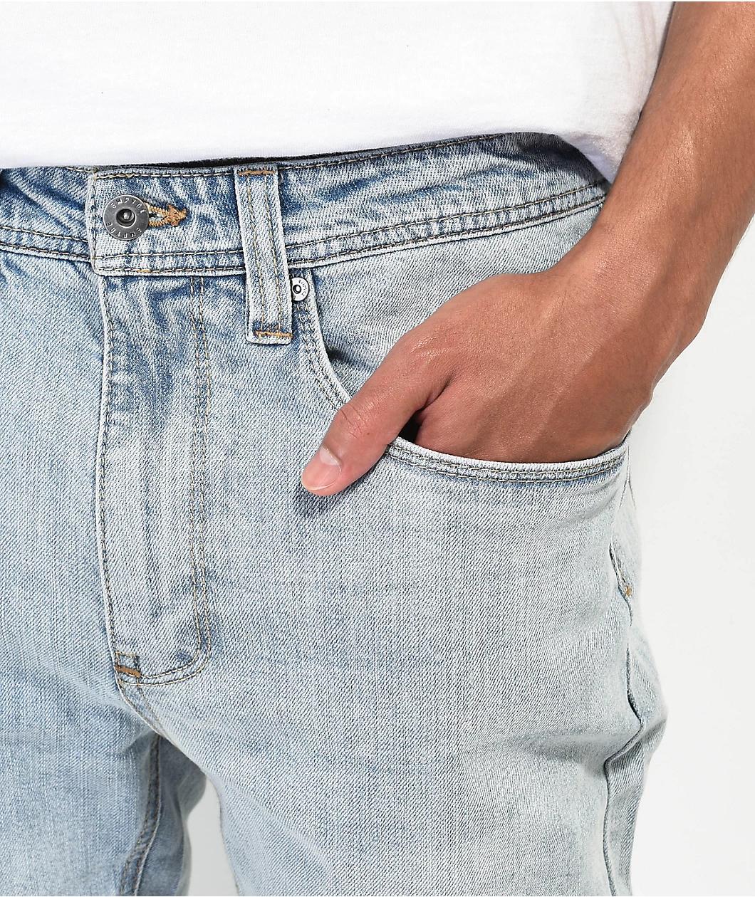 Empyre Verge Tapered Aged Light Wash Skinny Jeans Product Image