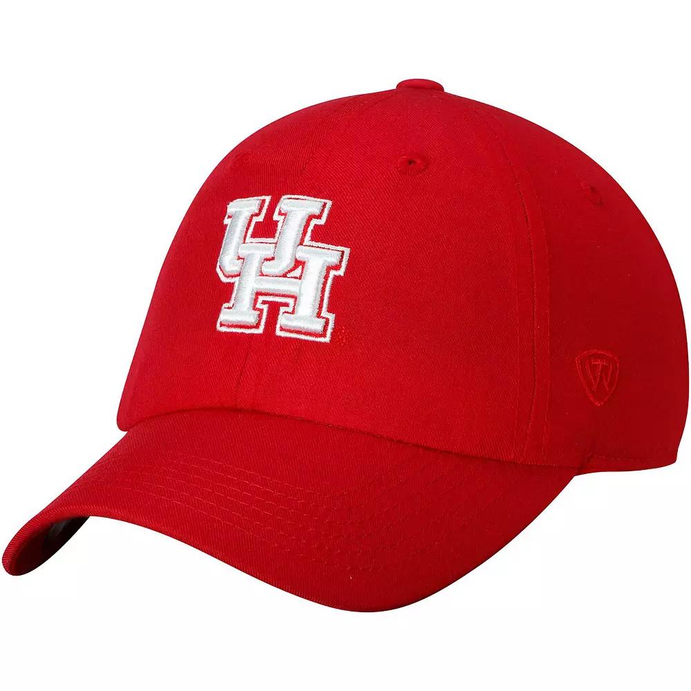 Men's Top of the World Red Houston Cougars Primary Logo Staple Adjustable Hat, Hou Red Product Image