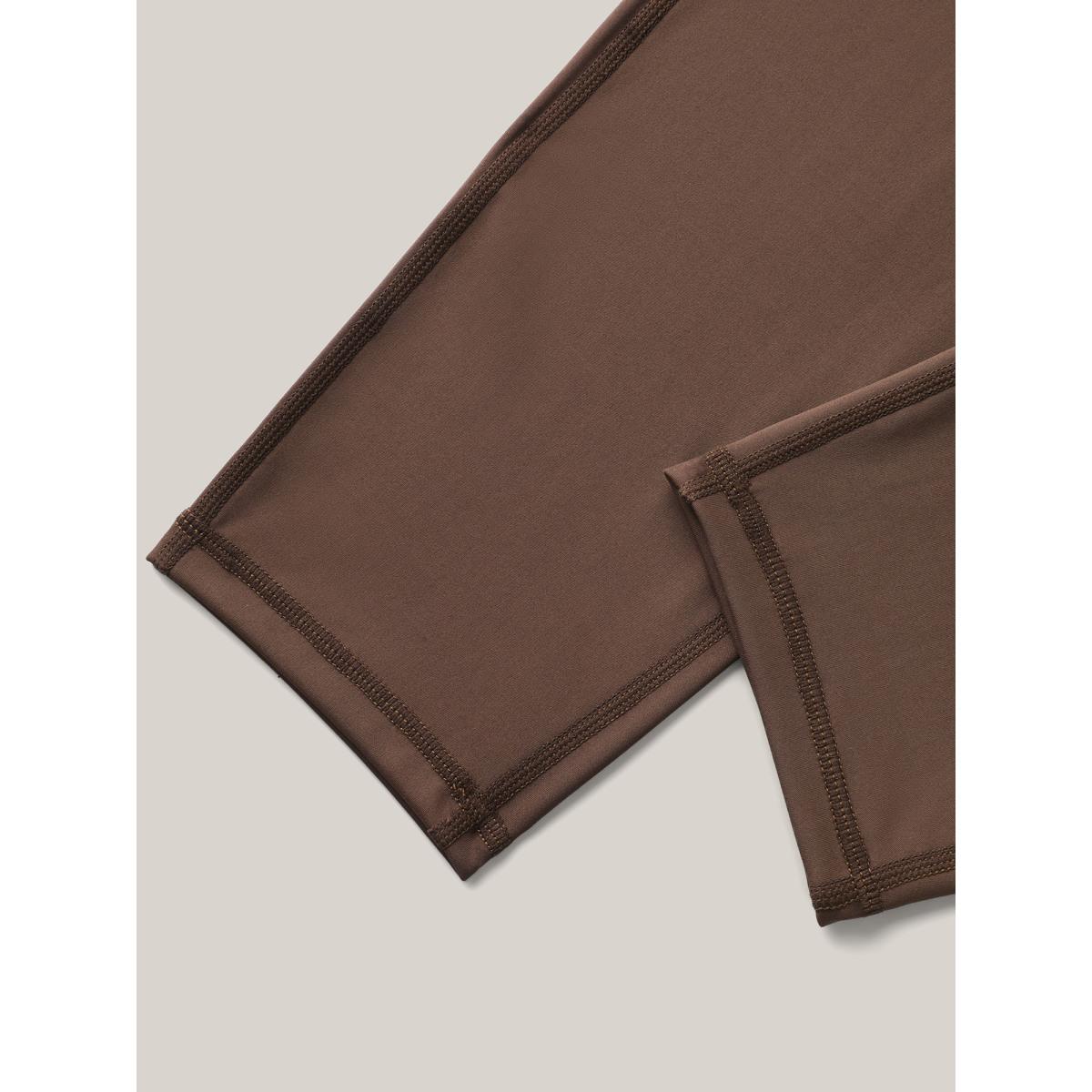 Plus Size Easy-Wear Mid Rise Skinny-Fit Leggings Women Browncoffeecolor High stretch Skinny High Rise Everyday Leggings BloomChic 14-16/1X Product Image