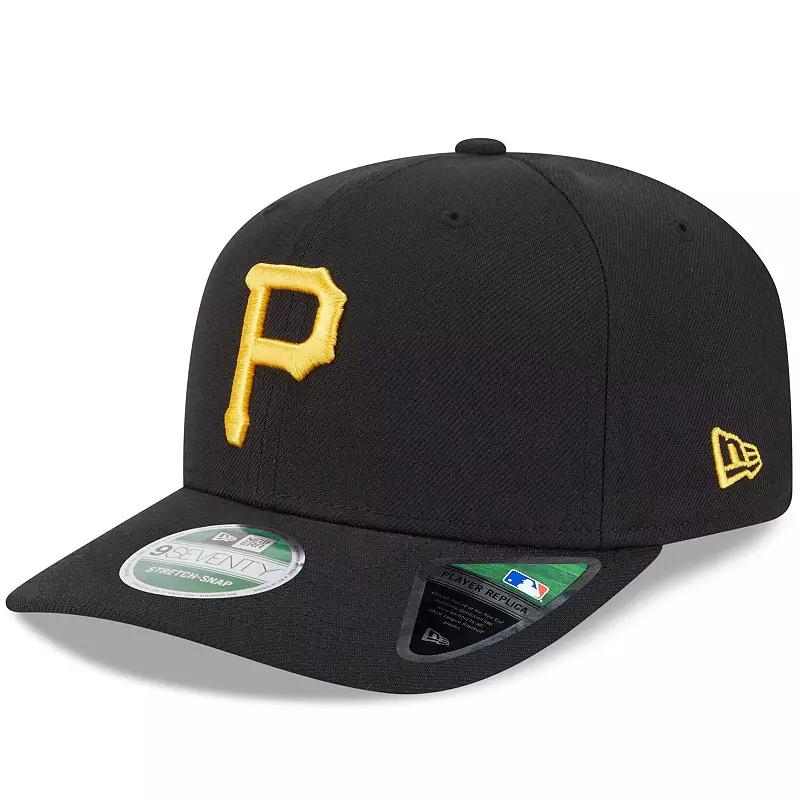 Men's New Era Black Pittsburgh Pirates Player Replica 9SEVENTY Adjustable Hat Product Image