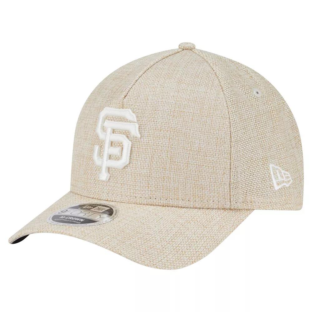 Men's New Era Beige San Francisco Giants Cotton Weave M-Crown A-Frame 9FORTY Adjustable Hat, Team Product Image