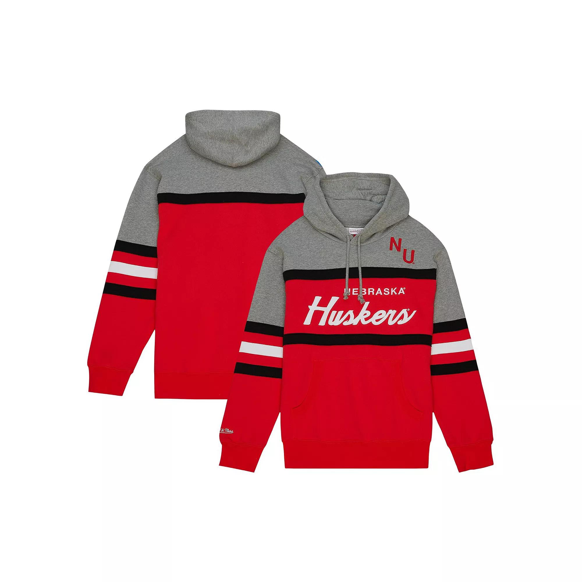 Men's Mitchell & Ness  Red Nebraska Huskers Head Coach Pullover Hoodie, Size: Large Product Image