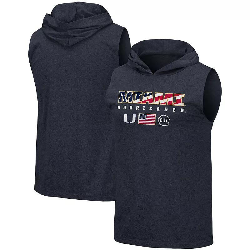 Men's Colosseum Navy Nebraska Huskers OHT Military Appreciation Americana Hoodie Sleeveless T-Shirt, Size: Medium, Blue Product Image
