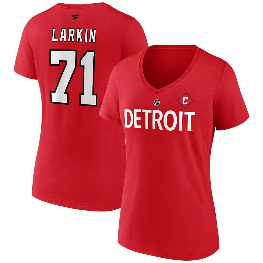 Women's Fanatics Branded Dylan Larkin Red Detroit Red Wings Special Edition 2.0 Name & Number V-Neck T-Shirt,  Product Image
