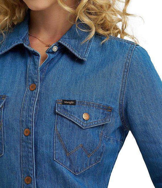 Wrangler® Long Sleeve Fit and Flare Dress Product Image