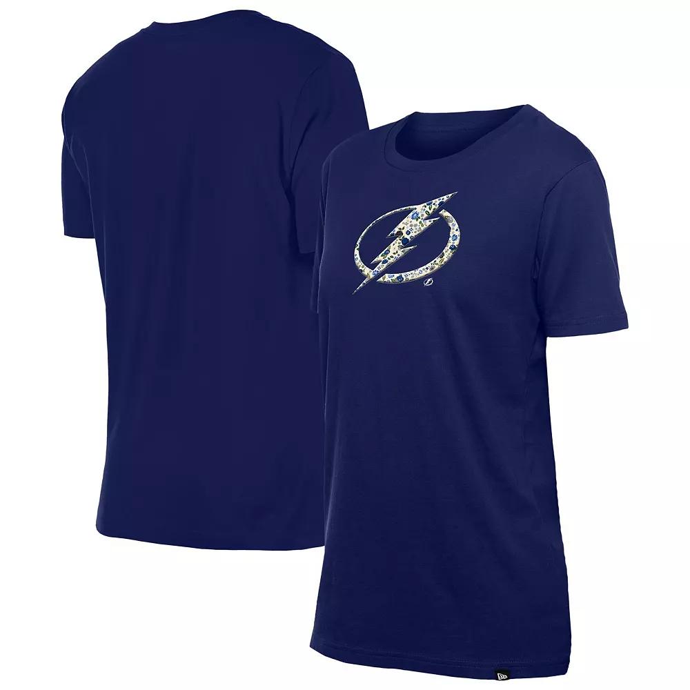Women's New Era Navy Tampa Bay Lightning Glam Game Floral T-Shirt,  Product Image