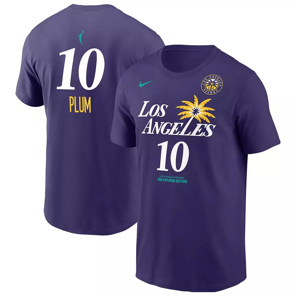 Men's Nike Kelsey Plum Purple Los Angeles Sparks Explorer Edition Name & Number T-Shirt,  Product Image