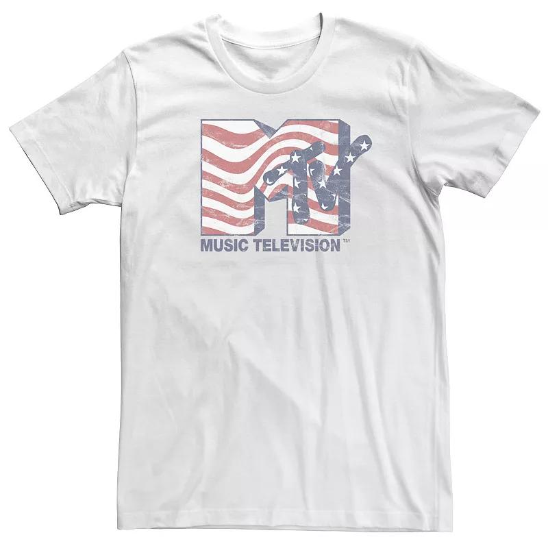 Big & Tall MTV Stars and Stripes MTV Logo Tee, Men's,  Product Image