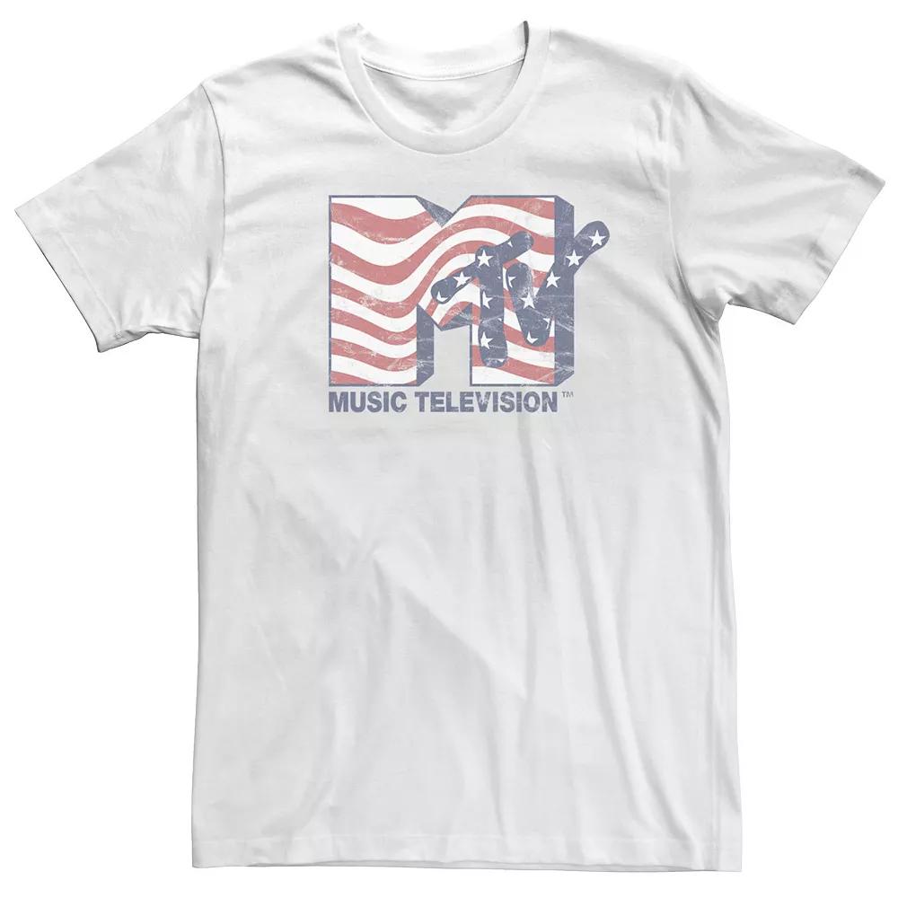 Big & Tall MTV Stars and Stripes MTV Logo Tee, Men's,  Product Image