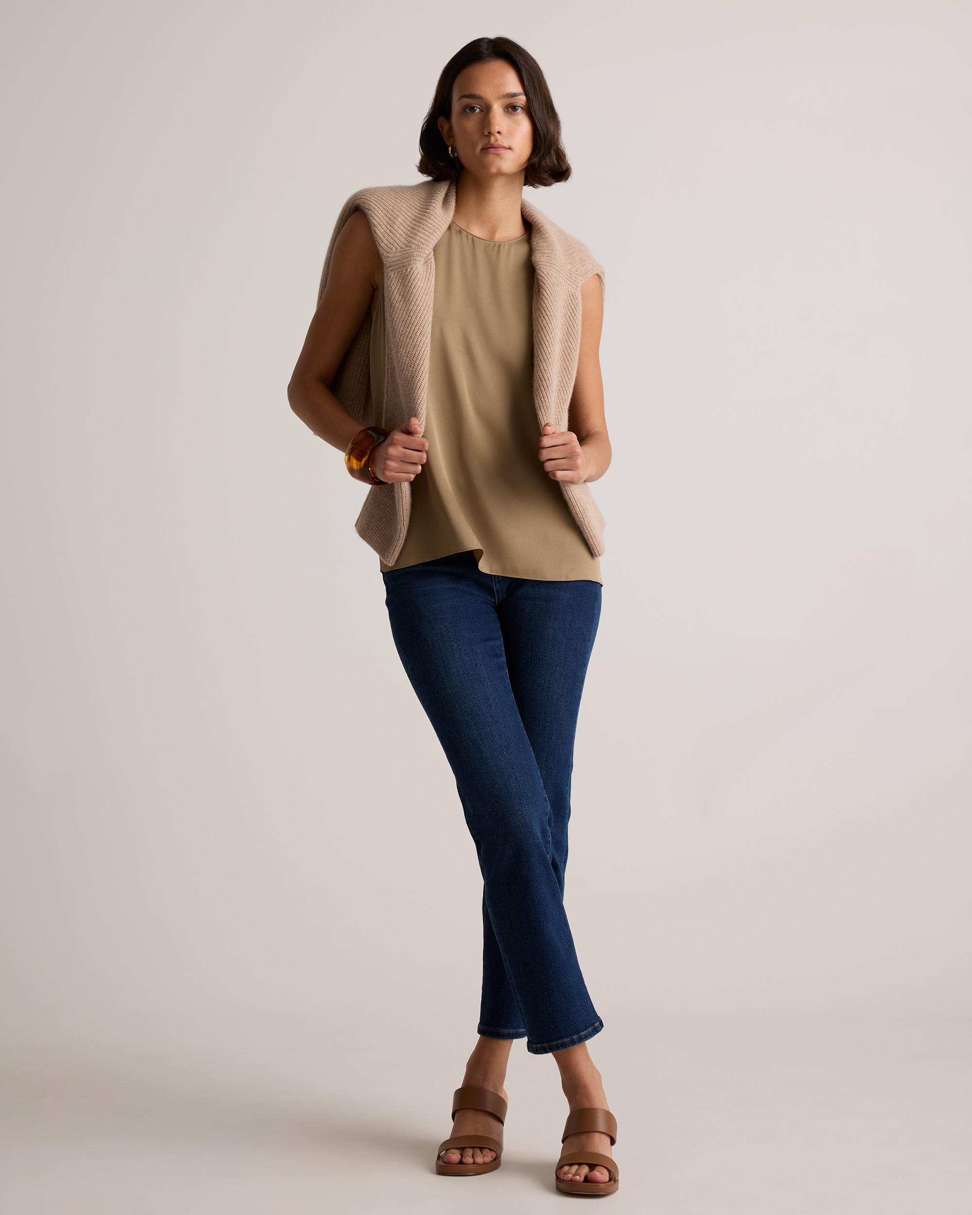 Quince | Women's Washable Stretch Silk Shell Tank Top Mulberry Silk Product Image