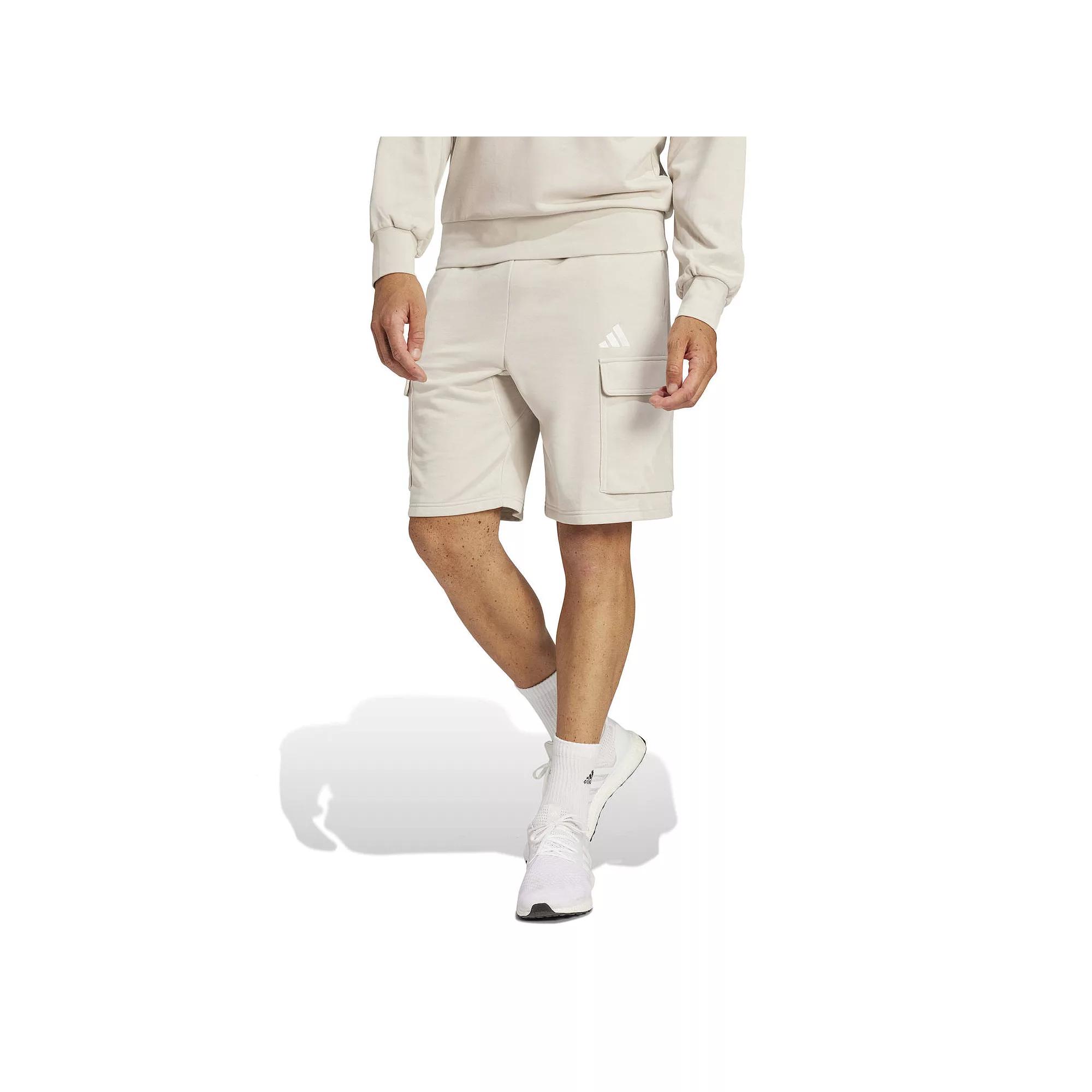 Men's adidas Essentials Feelcozy French Terry Cargo Shorts, Size: Large, Wonder Alumina Product Image