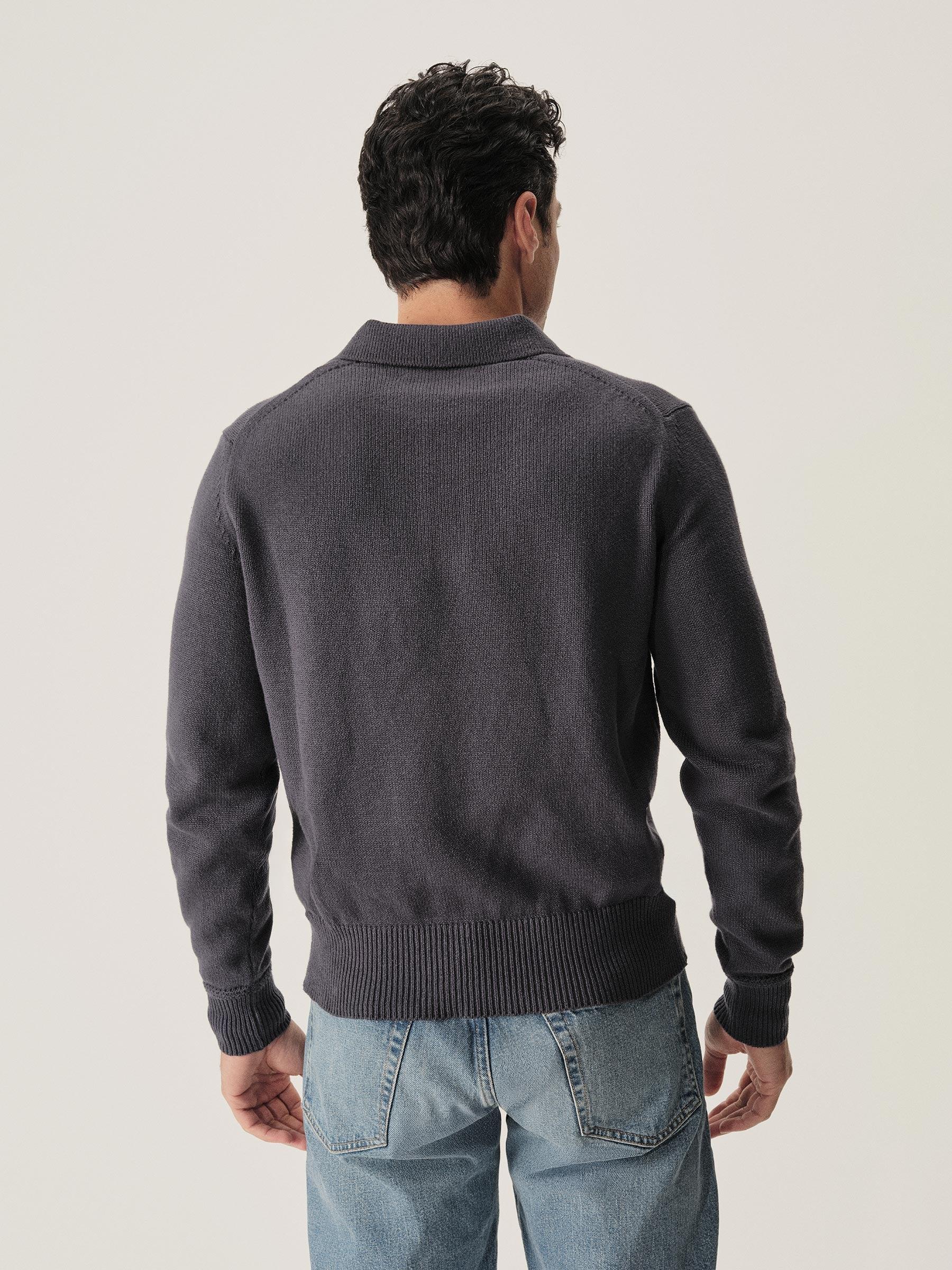 Faded Indigo Seafarer Cotton Rugby Polo Product Image