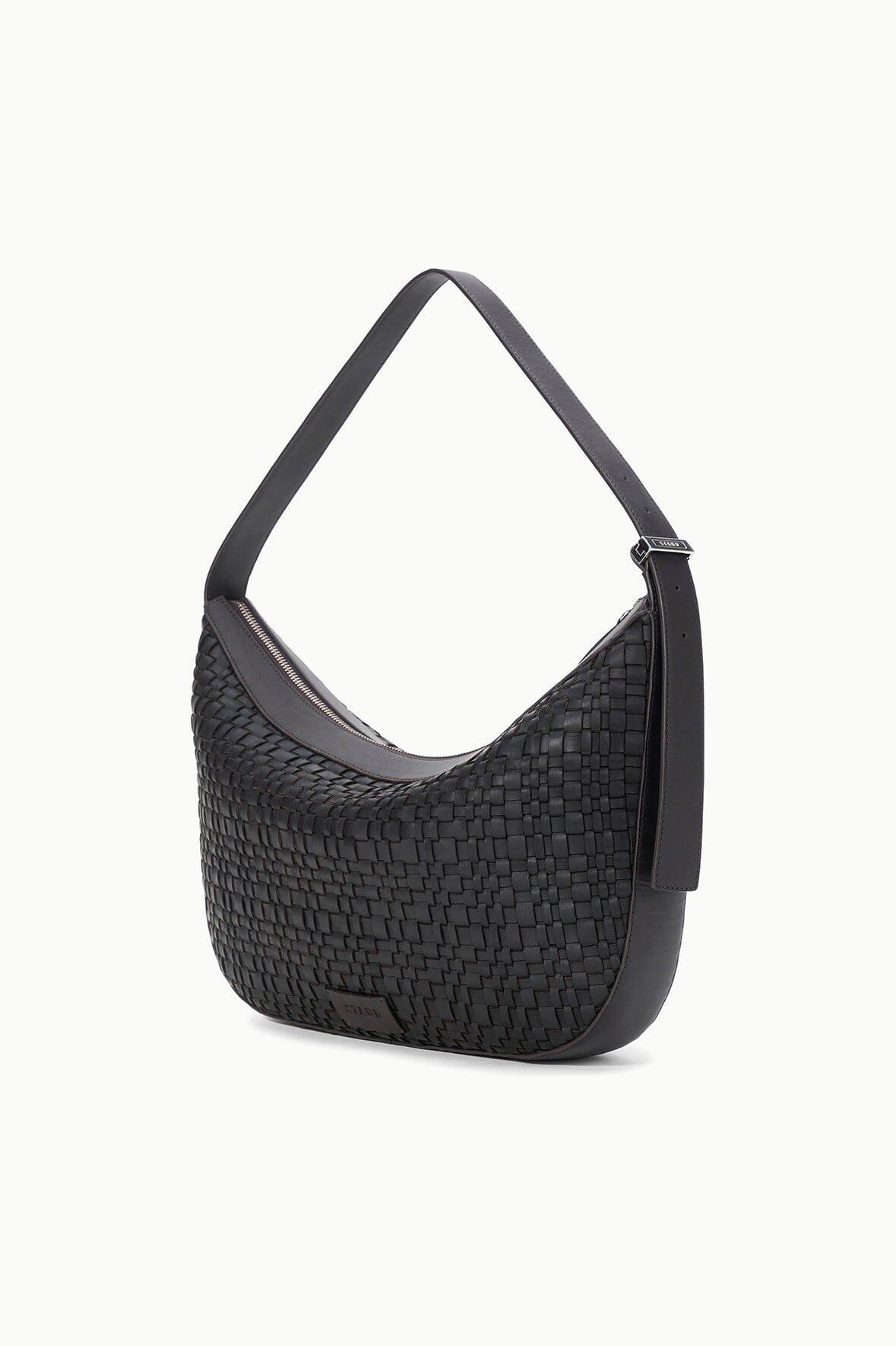 LARGE DEMY SHOULDER BAG | ESPRESSO WOVEN LEATHER Product Image