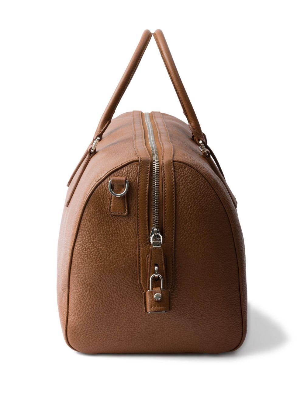 textured leather duffle bag Product Image