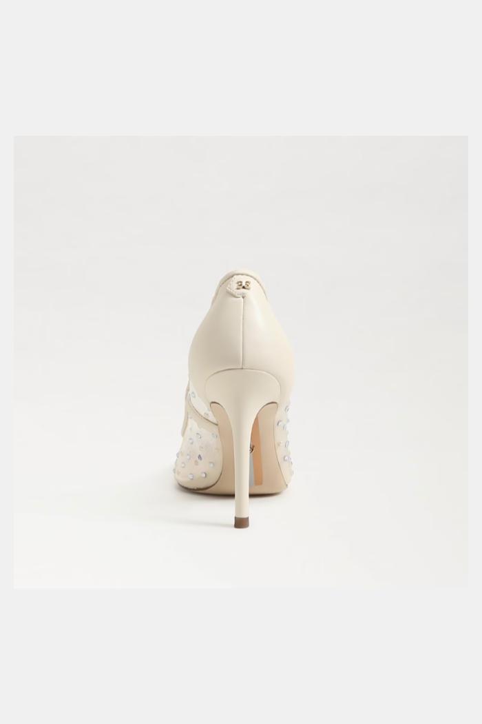 Hazel Mesh Pointed Toe Pump - Ivory Product Image