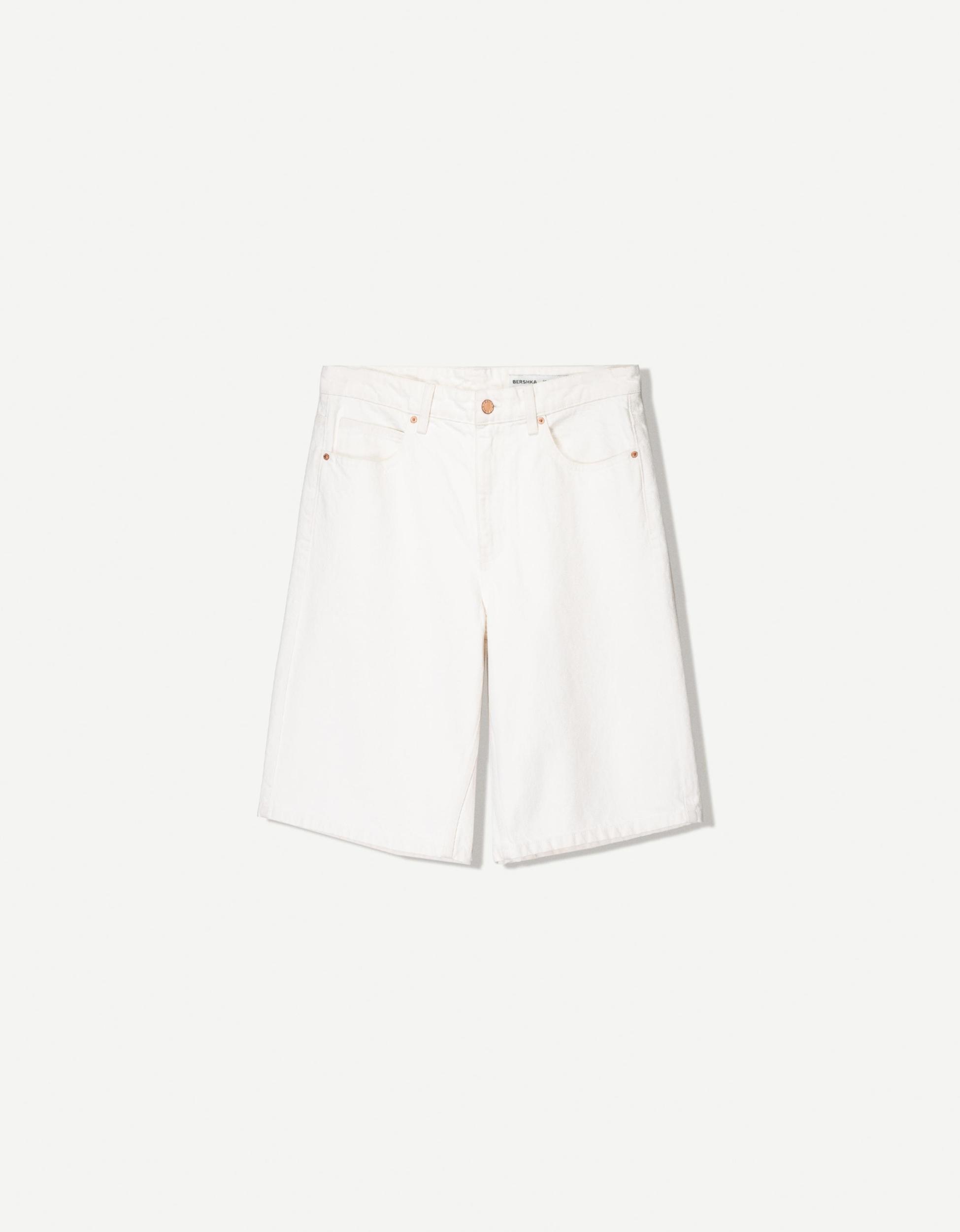 Baggy denim Bermuda shorts Product Image
