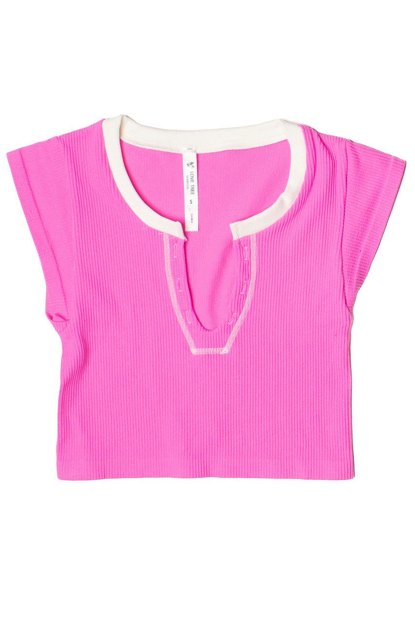 Sporty Notch Neck Seamless Crop Top Product Image