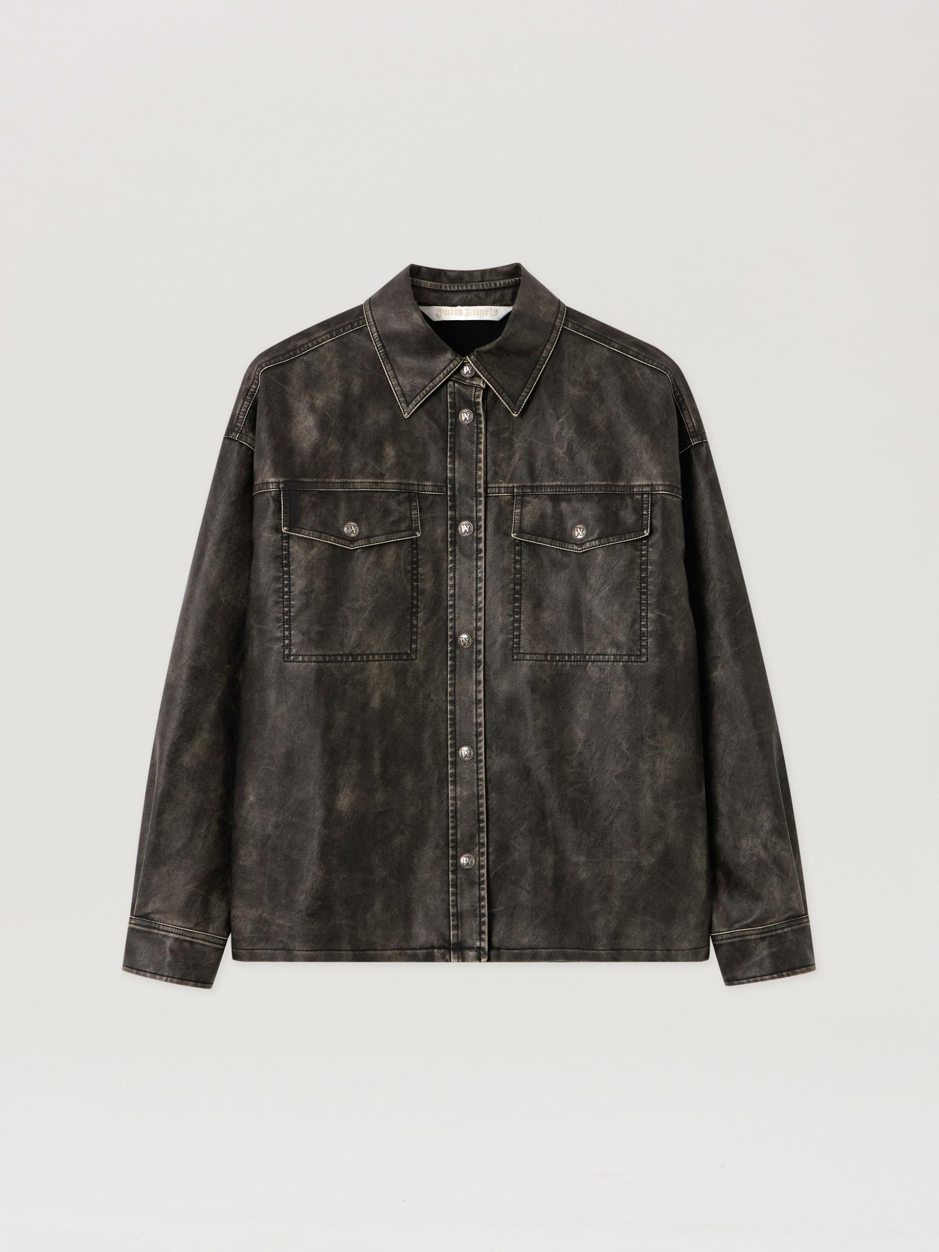 Curved Logo Coated Overshirt Product Image