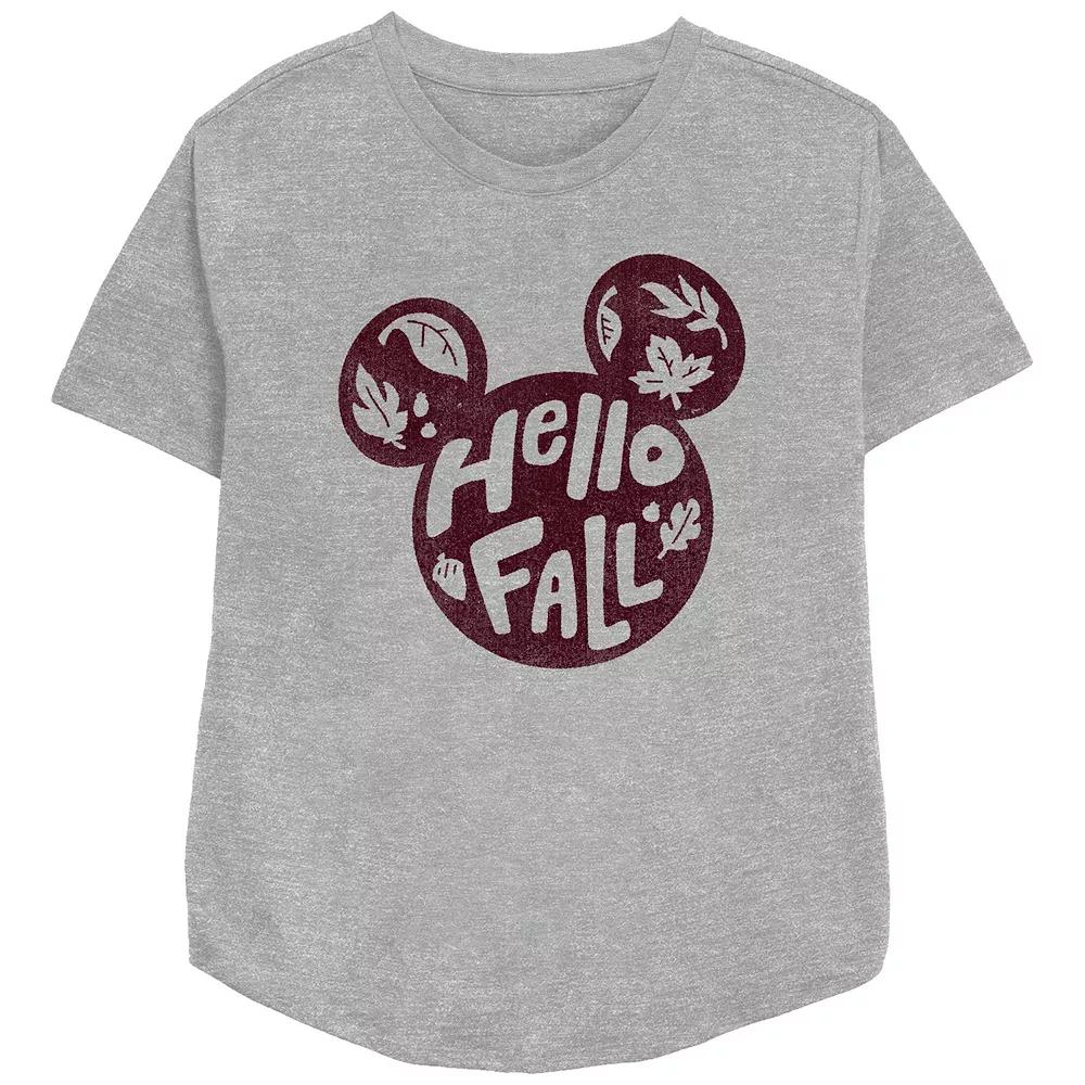 Disney's Mickey Mouse Juniors' Hello Fall Relaxed Fit Graphic Tee, Women's,  Product Image