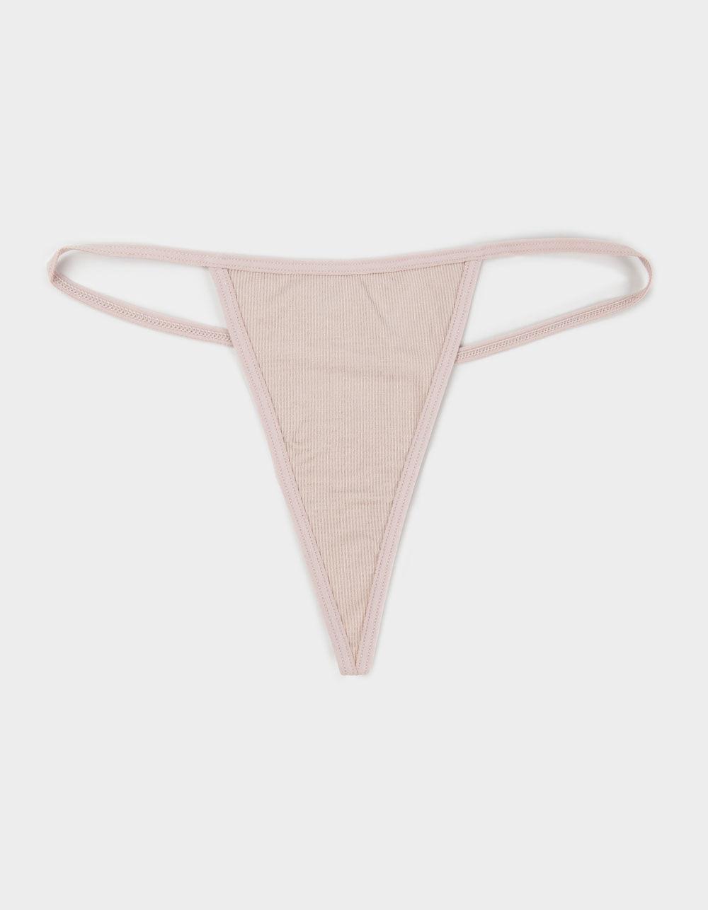 FULL TILT Seamless Rib Thong - BLACK Product Image