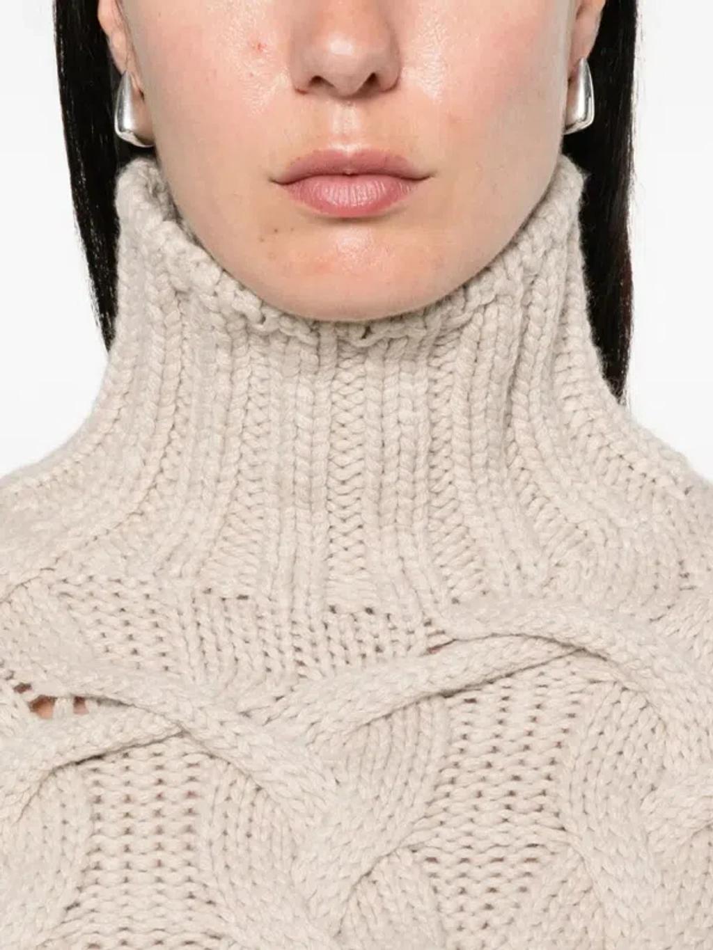 BRUNELLO CUCINELLI Braided Sweater Sweaters And Cardigans Beige In Neutral Product Image