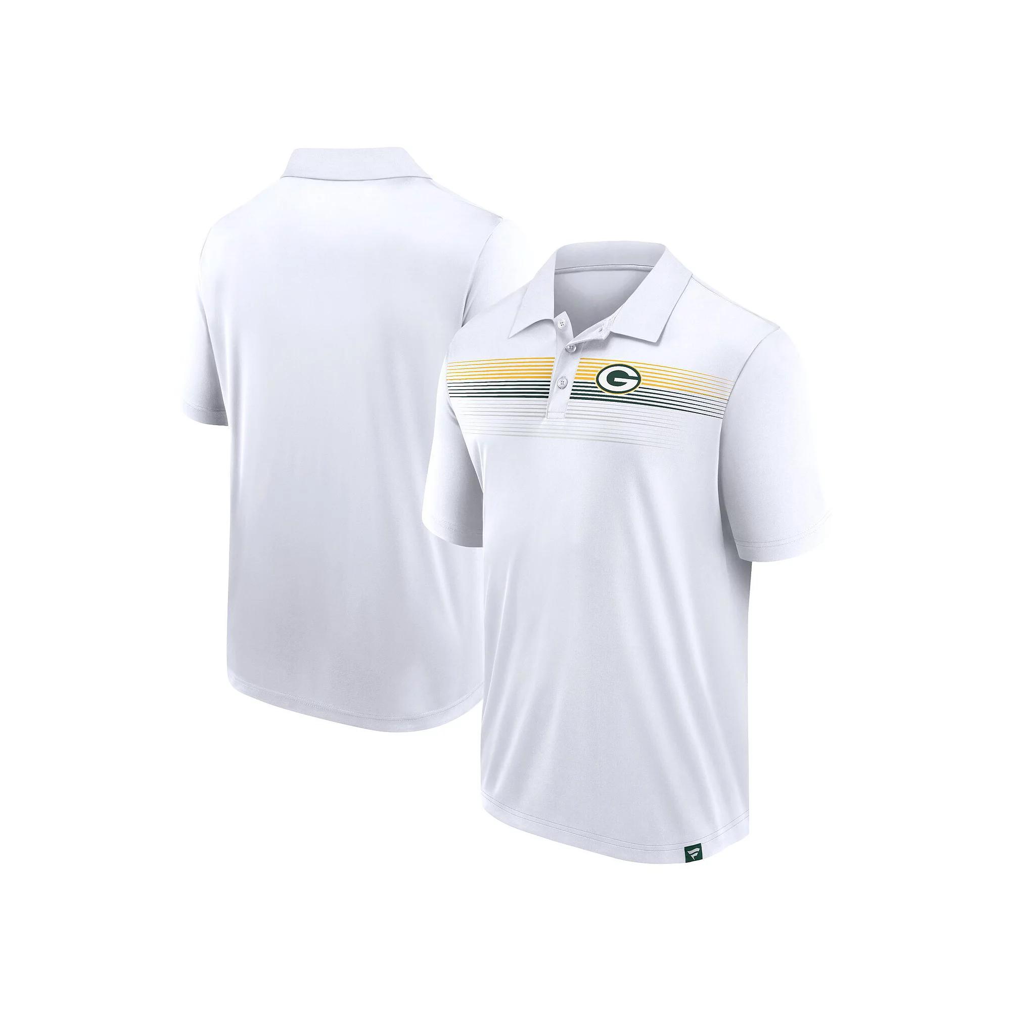Men's Fanatics Branded White Green Bay Packers Victory For Us Interlock Polo, Size: Small Product Image