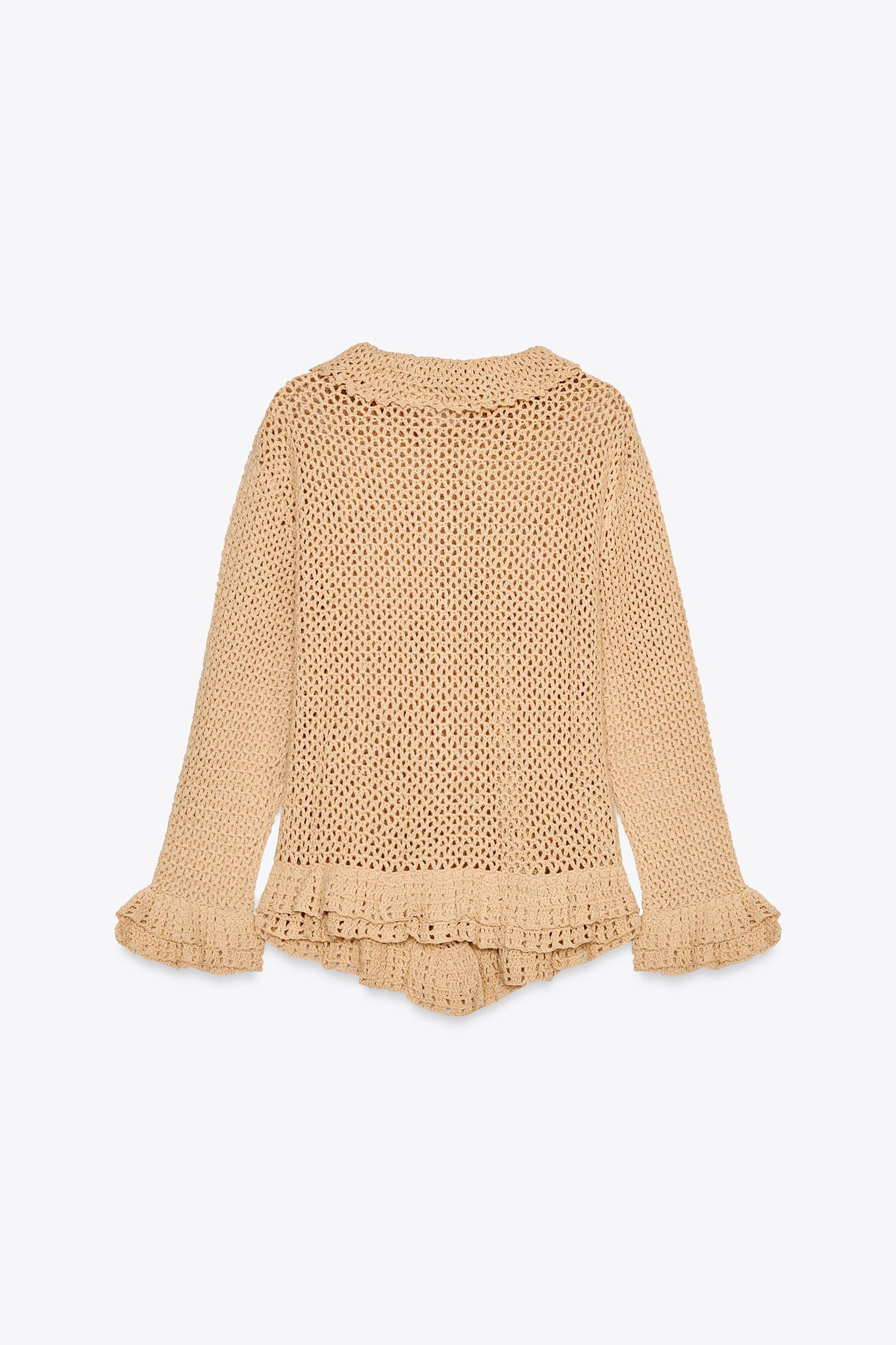 CROCHET KNIT CARDIGAN Product Image