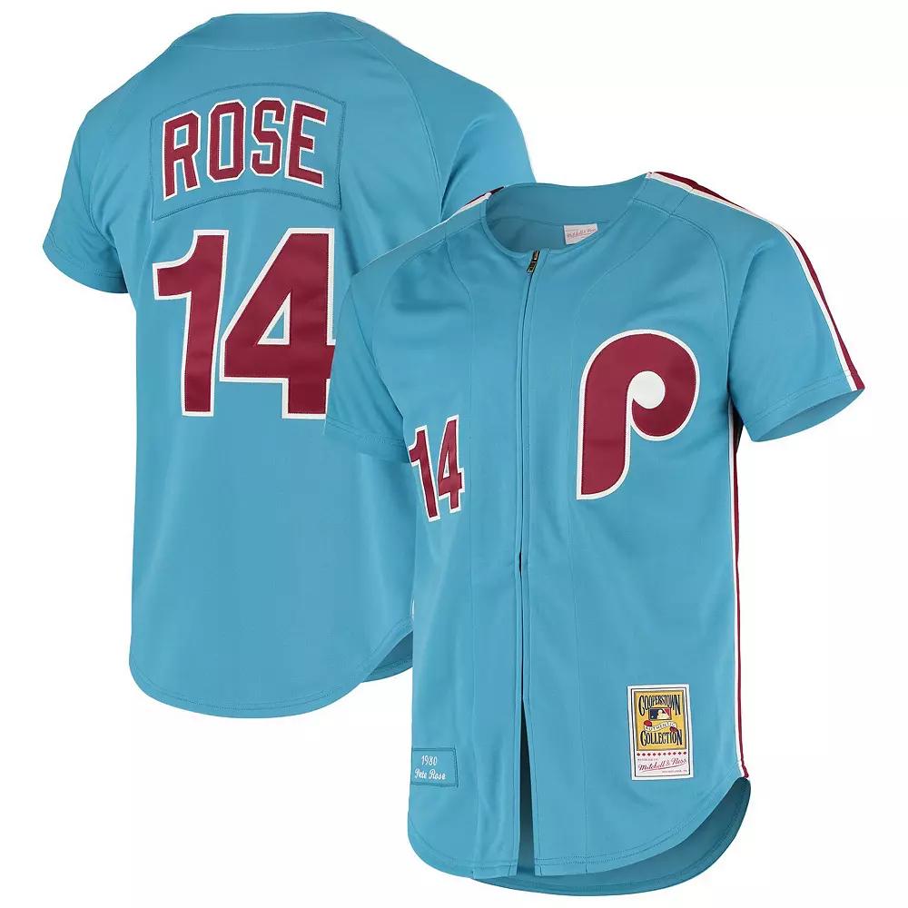 Men's Mitchell & Ness Pete Rose Light Blue Philadelphia Phillies Cooperstown Collection Authentic Jersey, Size: 48 Product Image