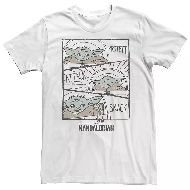 Big & Tall Star Wars The Mandalorian The Child Protect Attack Snack Tee, Men's, Size: XXL Tall, White Product Image