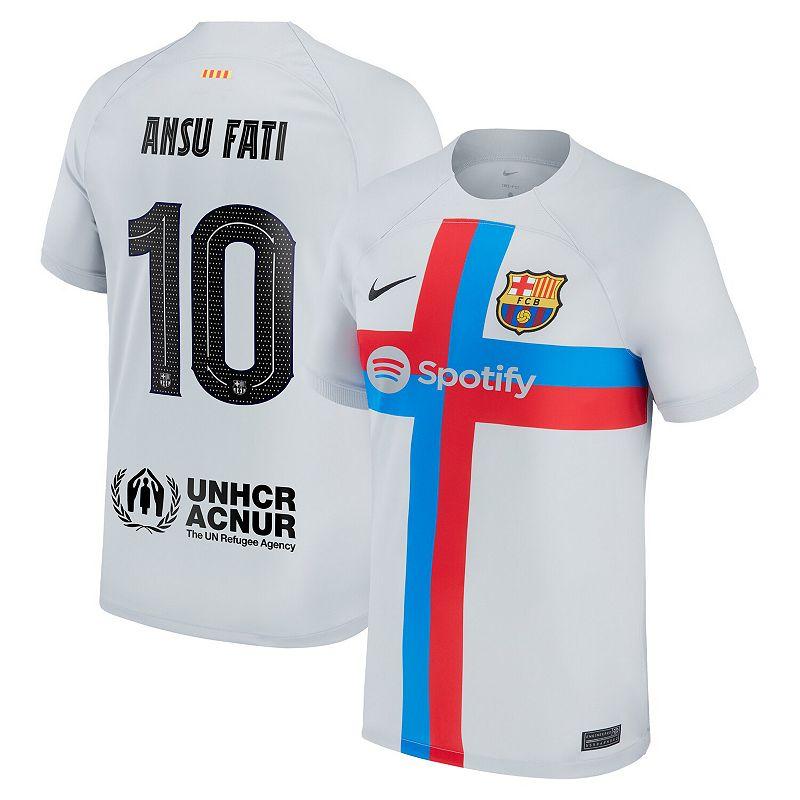Mens Nike Ansu Fati Gray Barcelona 2022/23 Third Breathe Stadium Replica Player Jersey Product Image