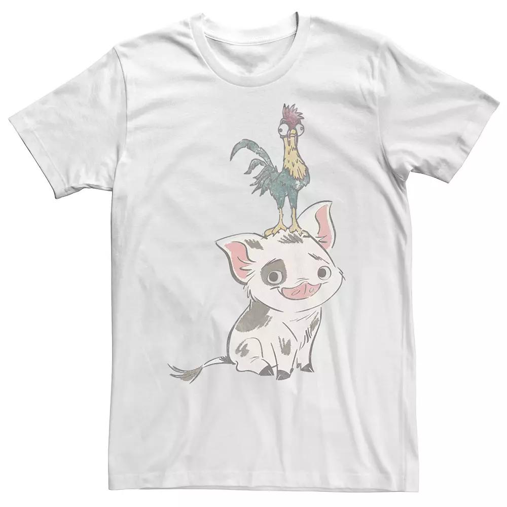 Disney's Moana Hei Hei On Top Of Pigs Head Men's Tee,  Product Image