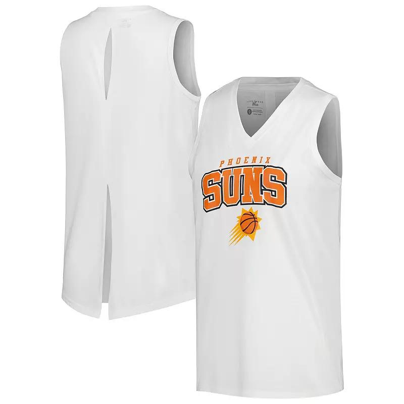 Women's Levelwear White Phoenix Suns Paisley Peekaboo Tank Top,  Product Image