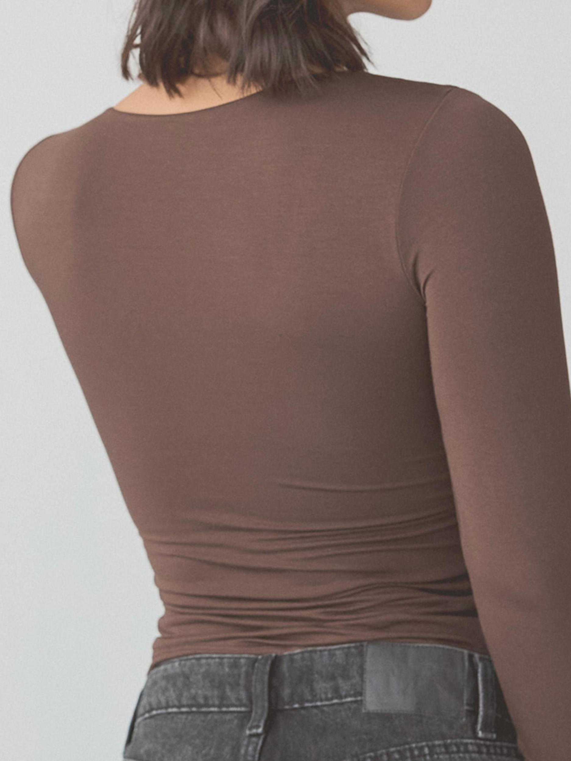 Scoop Neck Braless Long Sleeve Product Image