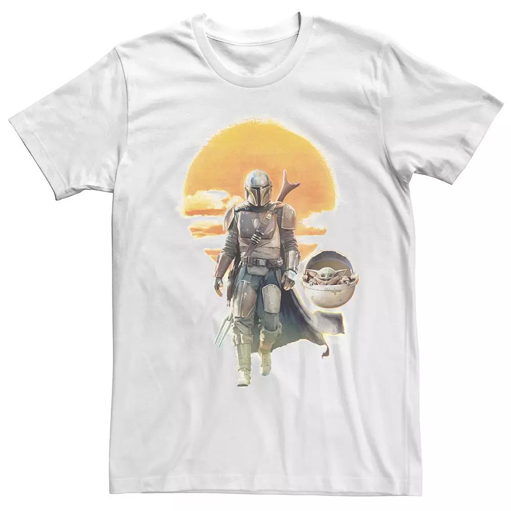 Men's Star Wars The Mandalorian The Child Sunset Walk Portrait Tee,  Product Image